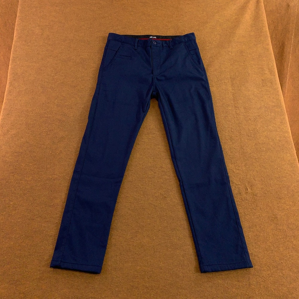 Jump Start Mens 34/31 Navy Blue Stretch Cotton Chino Pants New